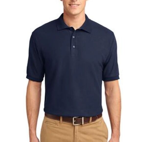 Michael Kors Navy Blue Cotton Short Sleeve Polo Shirt Size L - Picture 1 of 9